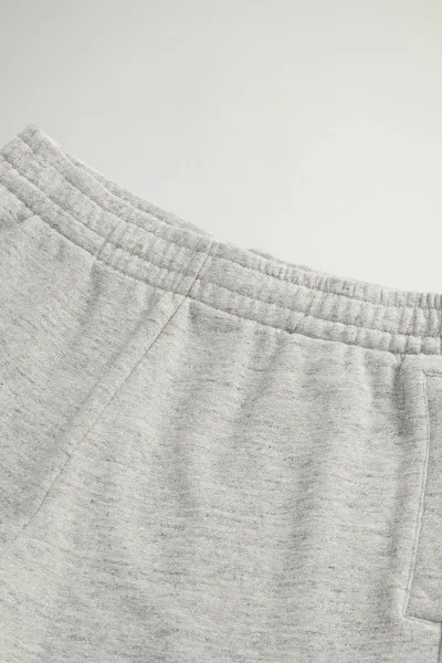 Teplákové Šortky Woolrich Mouline' Fleece Short Medium Grey