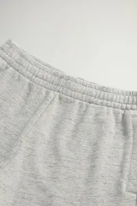 Teplákové Šortky Woolrich Mouline' Fleece Short Medium Grey