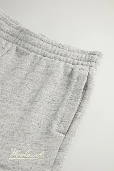 Teplákové Šortky Woolrich Mouline' Fleece Short Medium Grey