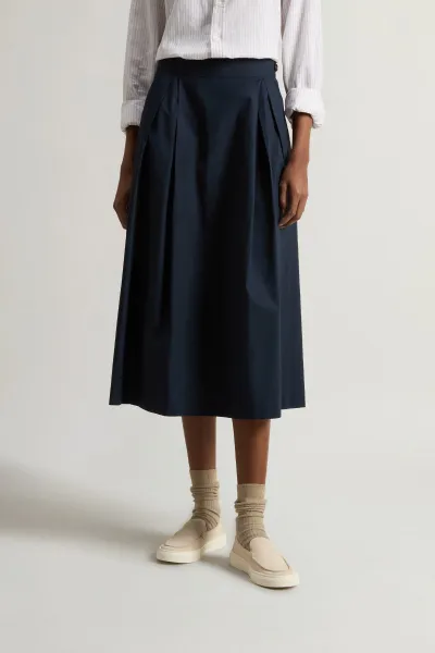 Sukňa Woolrich Easy Full Skirt Melton Blue
