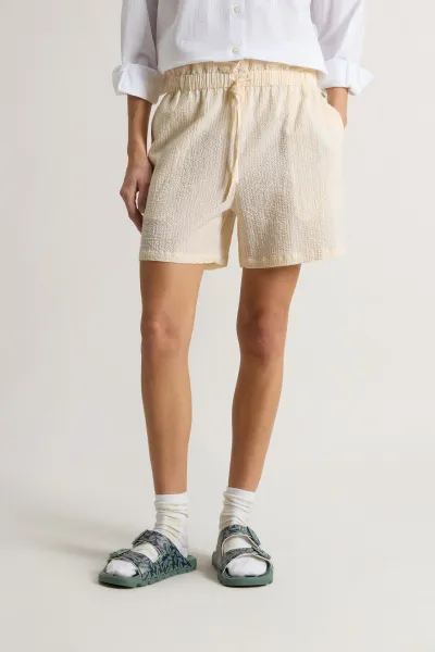 Šortky Woolrich Seersucker Cotton Short Yellow Check