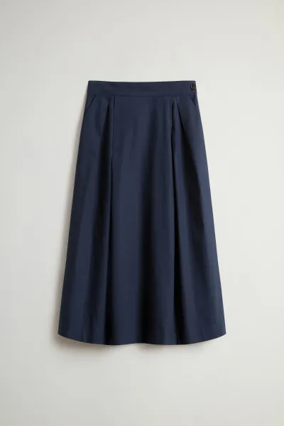 Sukňa Woolrich Easy Full Skirt Melton Blue