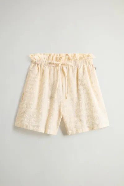 Šortky Woolrich Seersucker Cotton Short Yellow Check