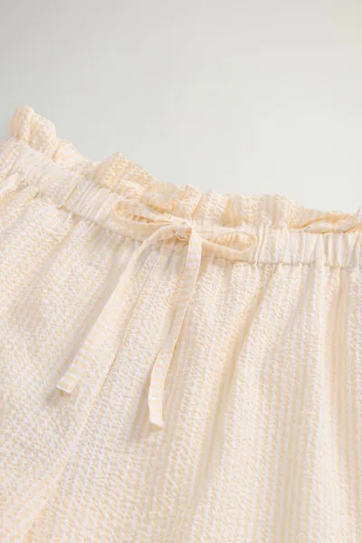 Šortky Woolrich Seersucker Cotton Short Yellow Check