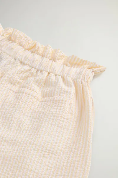 Šortky Woolrich Seersucker Cotton Short Yellow Check