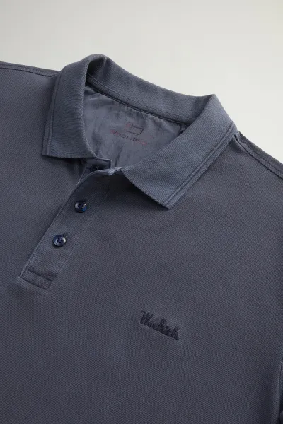Polokošeľa Woolrich Mackinack Polo Melton Blue