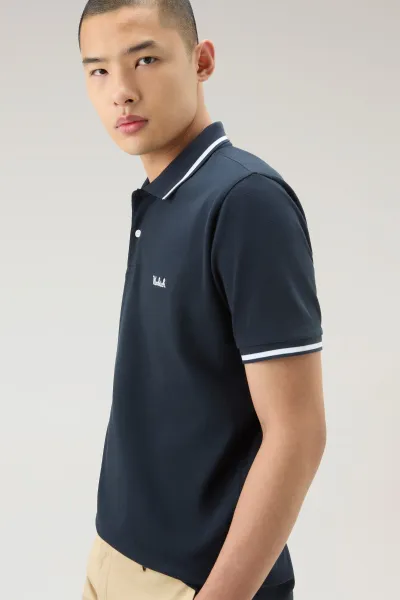 Polokošeľa Woolrich Monterey Polo Melton Blue