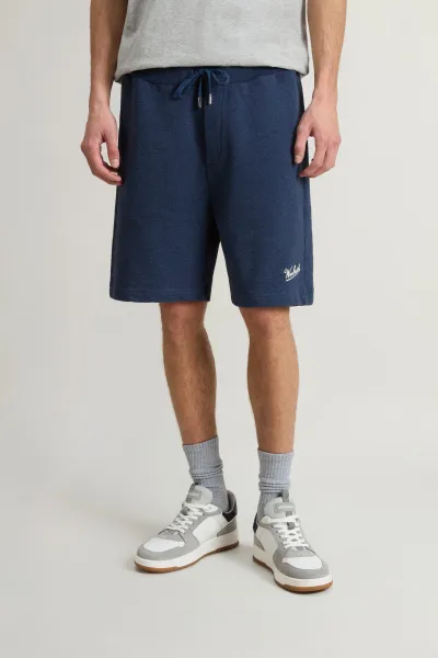 Teplákové Šortky Woolrich Mouline Shorts Melton Blue
