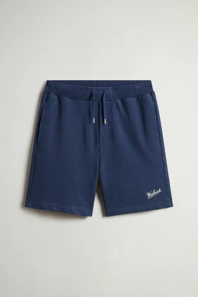 Teplákové Šortky Woolrich Mouline Shorts Melton Blue