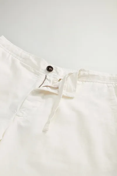 Šortky Woolrich Linen Blend Shorts Feather White