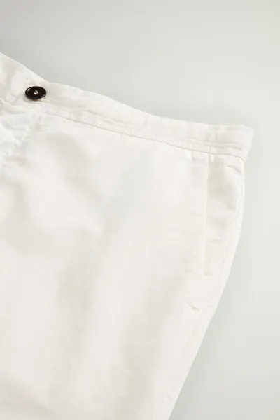Šortky Woolrich Linen Blend Shorts Feather White