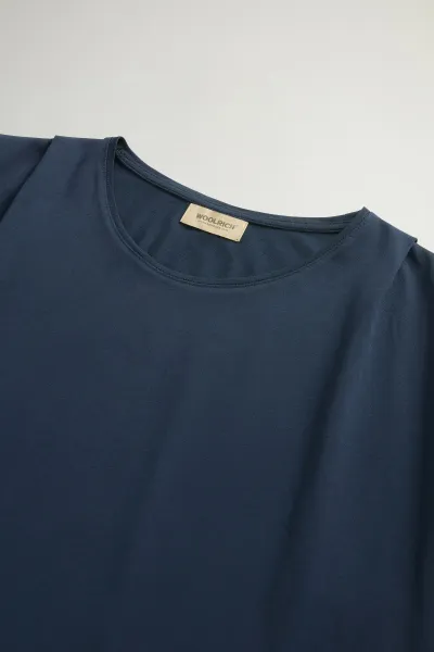 Tričko Woolrich Pleated T-Shirt Melton Blue