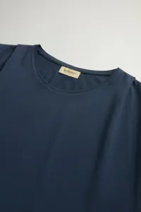 Tričko Woolrich Pleated T-Shirt Melton Blue