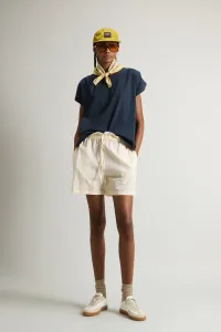 Tričko Woolrich Pleated T-Shirt Melton Blue