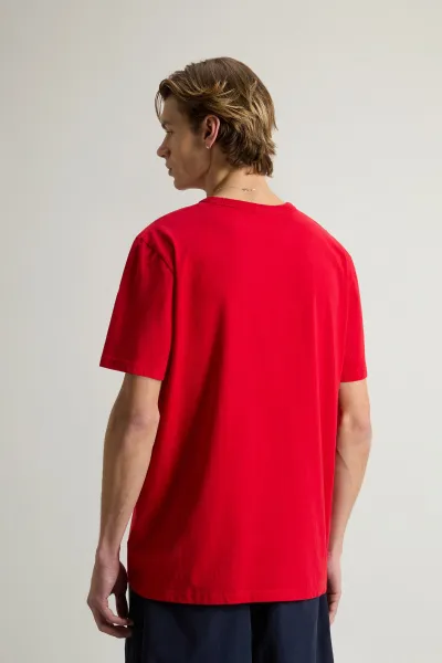 Tričko Woolrich Graphic T-Shirt Barbados Cherry
