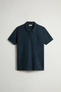 Polokošeľa Woolrich Linen Polo Melton Blue