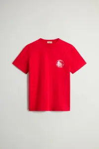 Tričko Woolrich Graphic T-Shirt Barbados Cherry