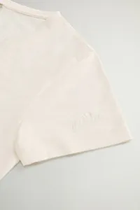 Tričko Woolrich Slub Cotton V-Neck Jet Stream