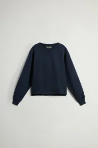 Mikina Woolrich Classic Fleece Crewneck Melton Blue