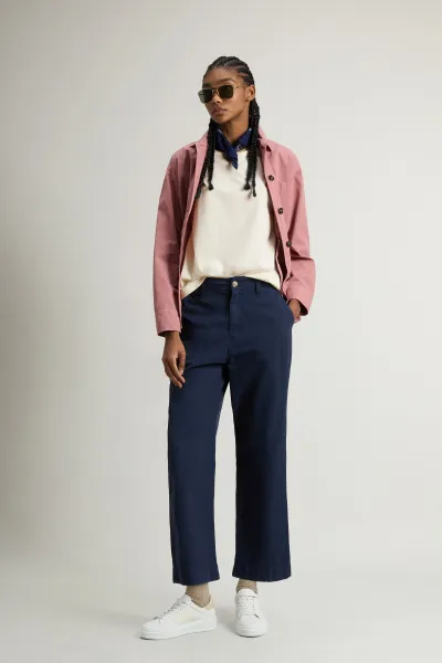 Tričko Woolrich Pleated T-Shirt Jet Stream
