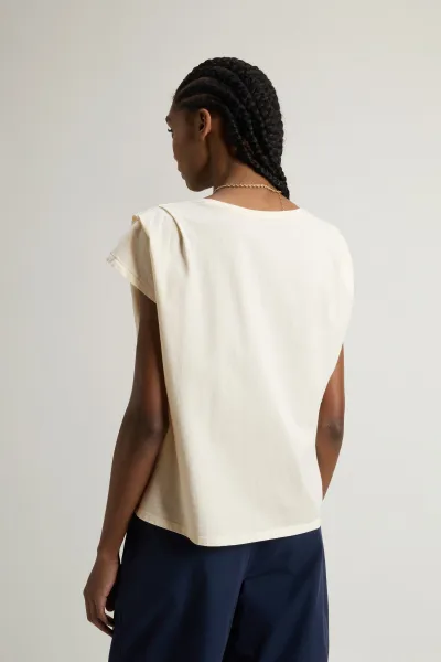 Tričko Woolrich Pleated T-Shirt Jet Stream
