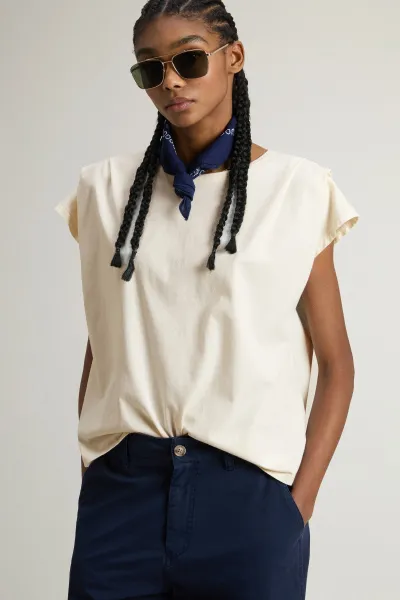 Tričko Woolrich Pleated T-Shirt Jet Stream