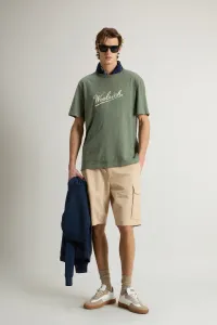 Tričko Woolrich Mouline Jersey Logo T-Shirt Greenstone