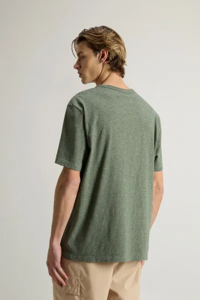 Tričko Woolrich Mouline Jersey Logo T-Shirt Greenstone