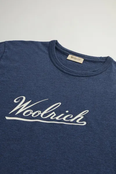 Tričko Woolrich Mouline Jersey Logo T-Shirt Melton Blue