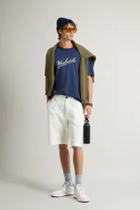 Tričko Woolrich Mouline Jersey Logo T-Shirt Melton Blue