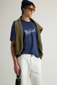 Tričko Woolrich Mouline Jersey Logo T-Shirt Melton Blue
