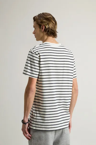 Tričko Woolrich Striped T-Shirt White Stripe