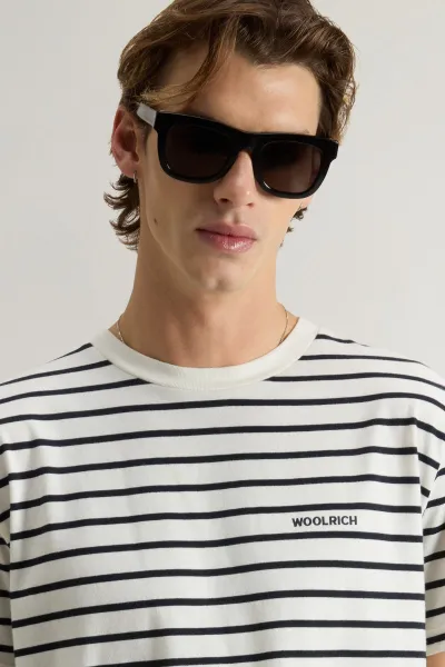 Tričko Woolrich Striped T-Shirt White Stripe