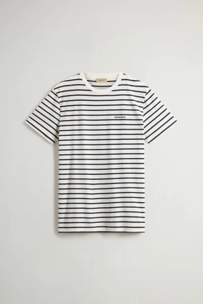 Tričko Woolrich Striped T-Shirt White Stripe