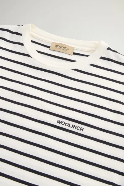 Tričko Woolrich Striped T-Shirt White Stripe