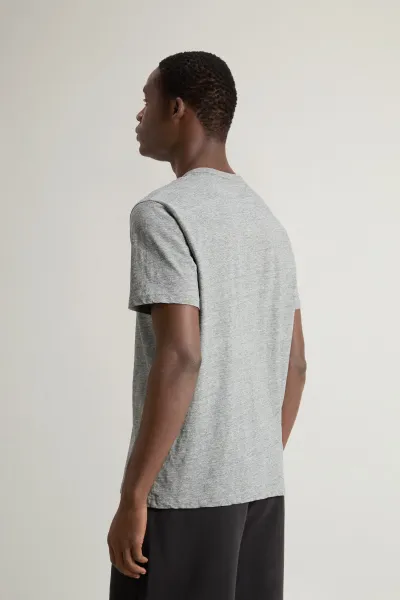 Tričko Woolrich Mouline Jersey Logo T-Shirt Medium Grey