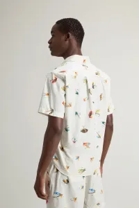 Košeľa Woolrich Printed Cotton Poplin Shirt White Hook