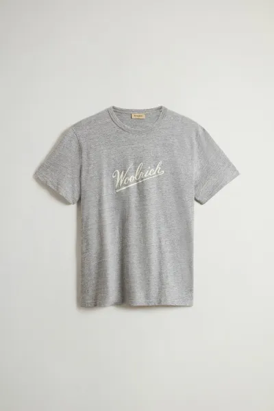 Tričko Woolrich Mouline Jersey Logo T-Shirt Medium Grey
