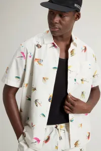 Košeľa Woolrich Printed Cotton Poplin Shirt White Hook
