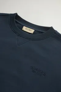 Mikina Woolrich Classic Fleece Crewneck Melton Blue