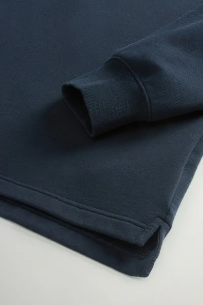 Mikina Woolrich Classic Fleece Crewneck Melton Blue