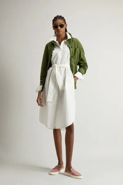 Šaty Woolrich Belted Shirt Dress Jet Stream