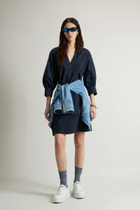 Šaty Woolrich Tunic Short Dress Melton Blue