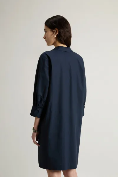 Šaty Woolrich Tunic Short Dress Melton Blue