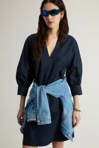 Šaty Woolrich Tunic Short Dress Melton Blue