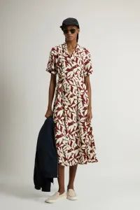 Šaty Woolrich Printed Fluid Dress Red Leaf