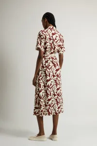 Šaty Woolrich Printed Fluid Dress Red Leaf