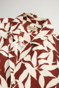 Šaty Woolrich Printed Fluid Dress Red Leaf