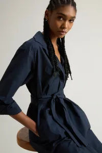 Šaty Woolrich Belted Shirt Dress Melton Blue