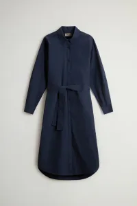 Šaty Woolrich Belted Shirt Dress Melton Blue